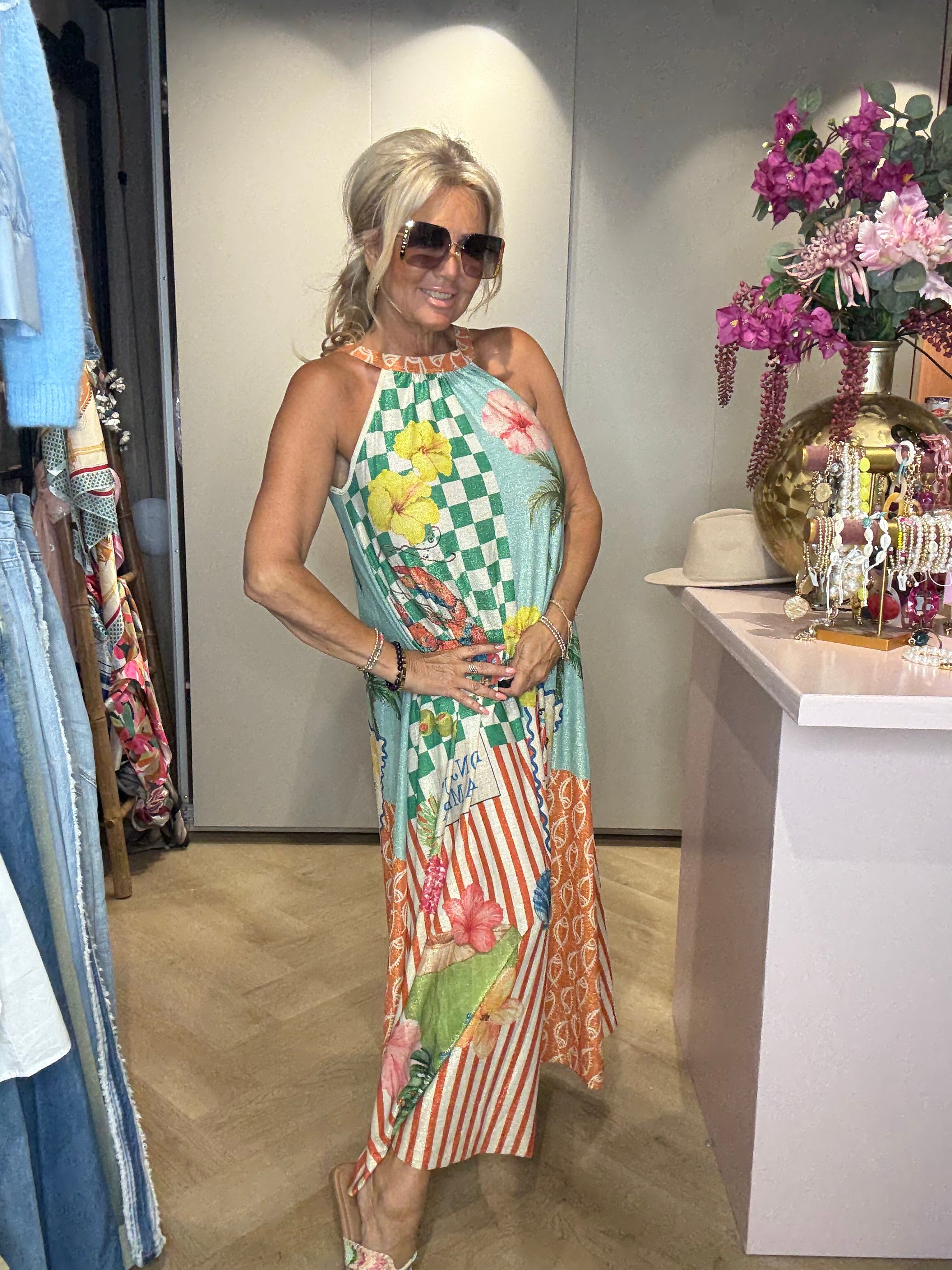 🌺 Halter Dress La Mer – Multicolor